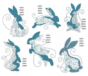 Stickdatei - Blumiger Osterhase 6